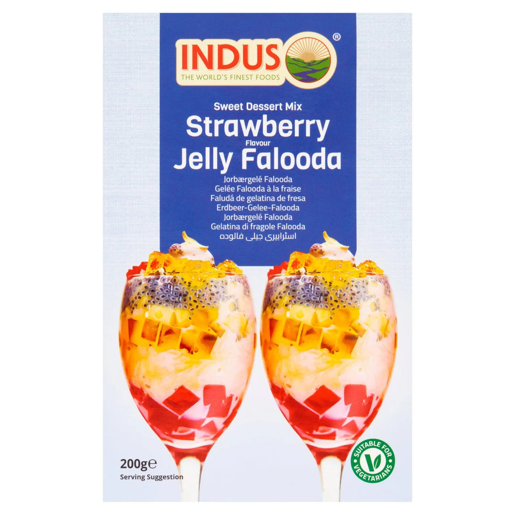 Indus Strawberry Flavour Jelly Falooda Sweet Dessert Mix 200g