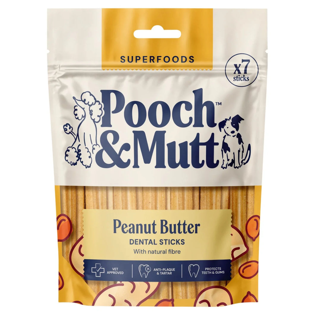 Pooch and Mutt Peanut Butter Dental Sticks For Dogs 7 per pack