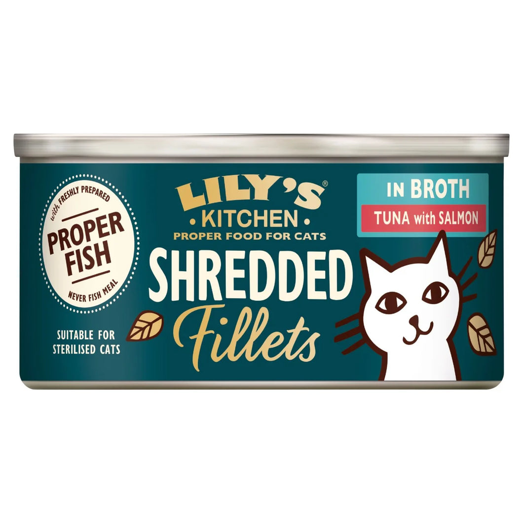 Lily's Kitchen Shredded Fillets Tuna & Salmon in Broth Wet Food for Cats - 70g