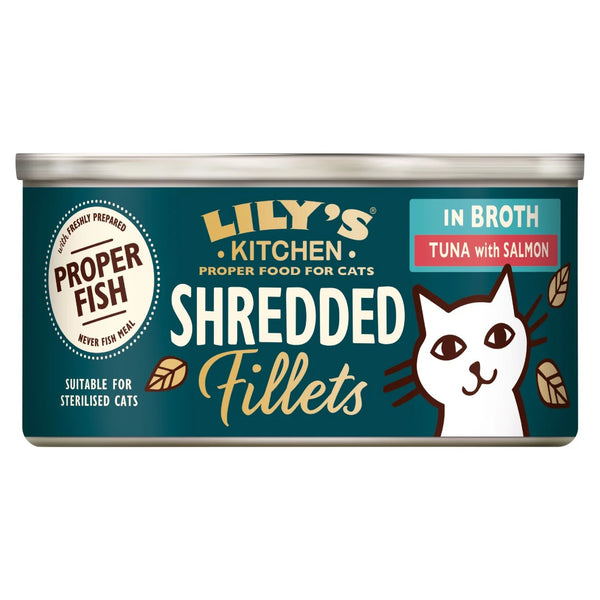 Lily's Kitchen Shredded Fillets Tuna & Salmon in Broth Wet Food for Cats - 70g