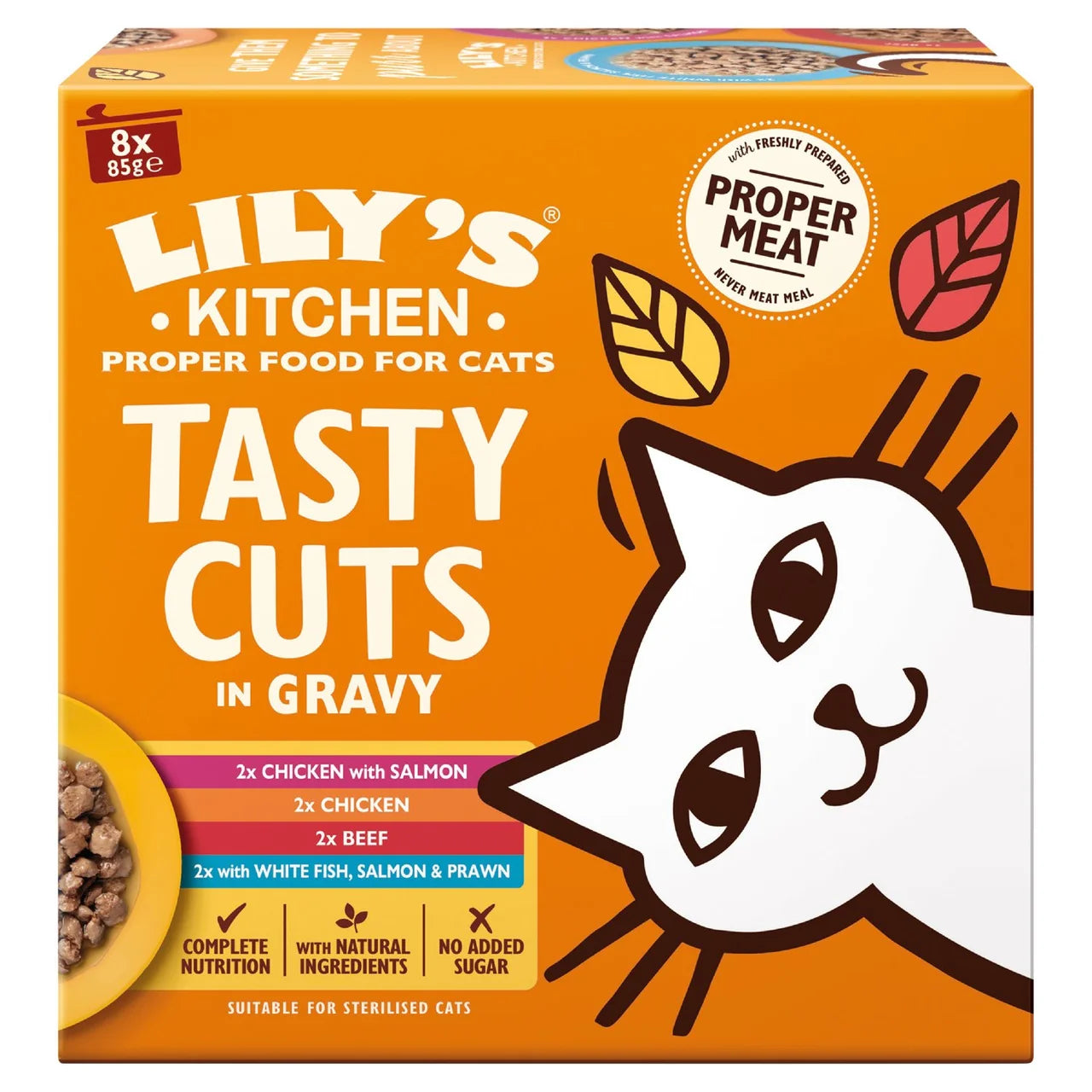 Lily's Kitchen Tasty Cuts in Gravy Mixed Multipack Wet Food for Cats - 8x85g
