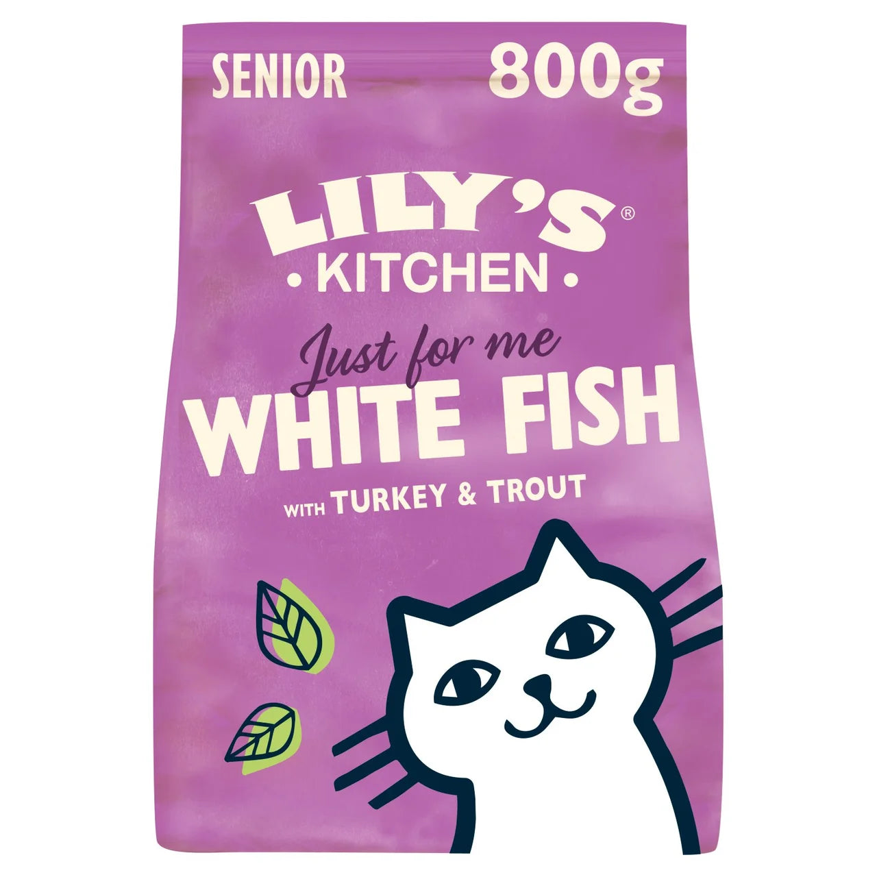 Lily's Kitchen Cat White Fish &Turkey Senior Recipe Dry Food - 800g