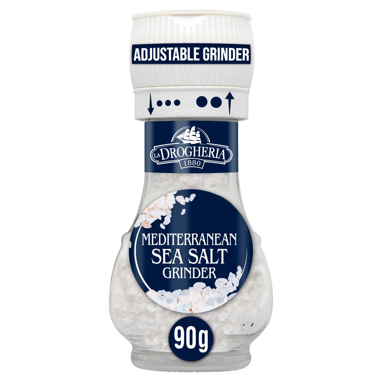 La Drogheria Mediterranean Sea Salt Mill Adjustable Grinder 90g