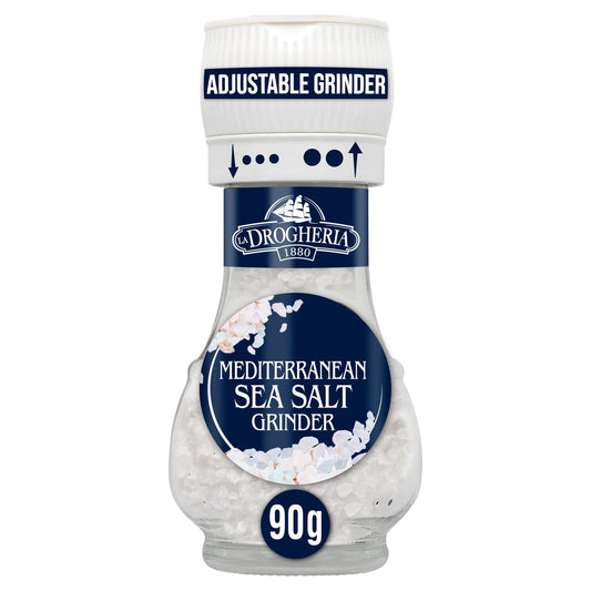 La Drogheria Mediterranean Sea Salt Mill Adjustable Grinder 90g