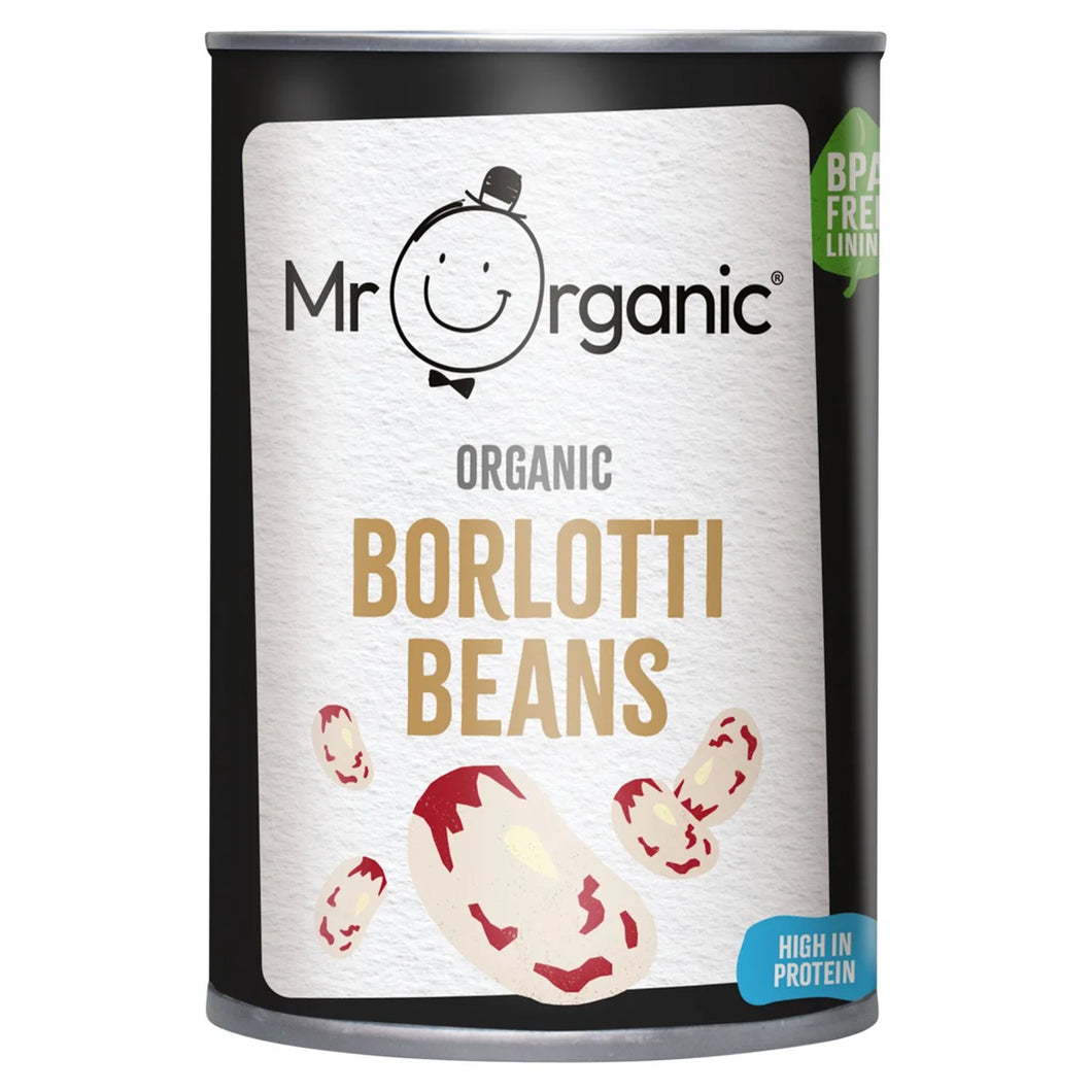 Mr Organic Organic Borlotti Beans, 400g