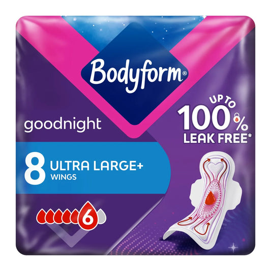 Bodyform Ultra Night Sanitary Towels Wings 8 Per Pack