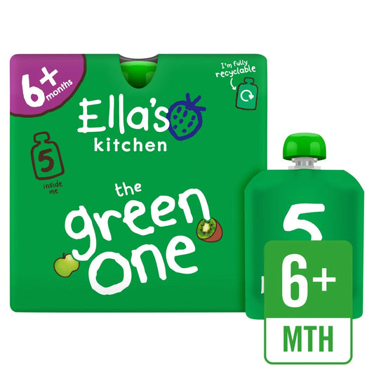 Ella's Kitchen The Green One Smoothie Multipack Baby Food Pouch 6+ Months 5x90g