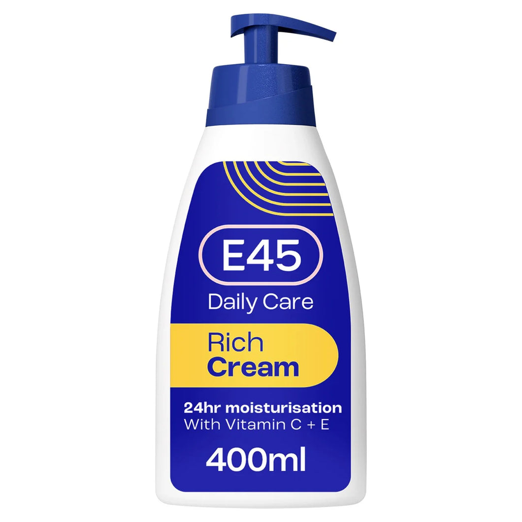 E45 Rich 24h Moisturiser Cream for Very Dry Skin 400ml