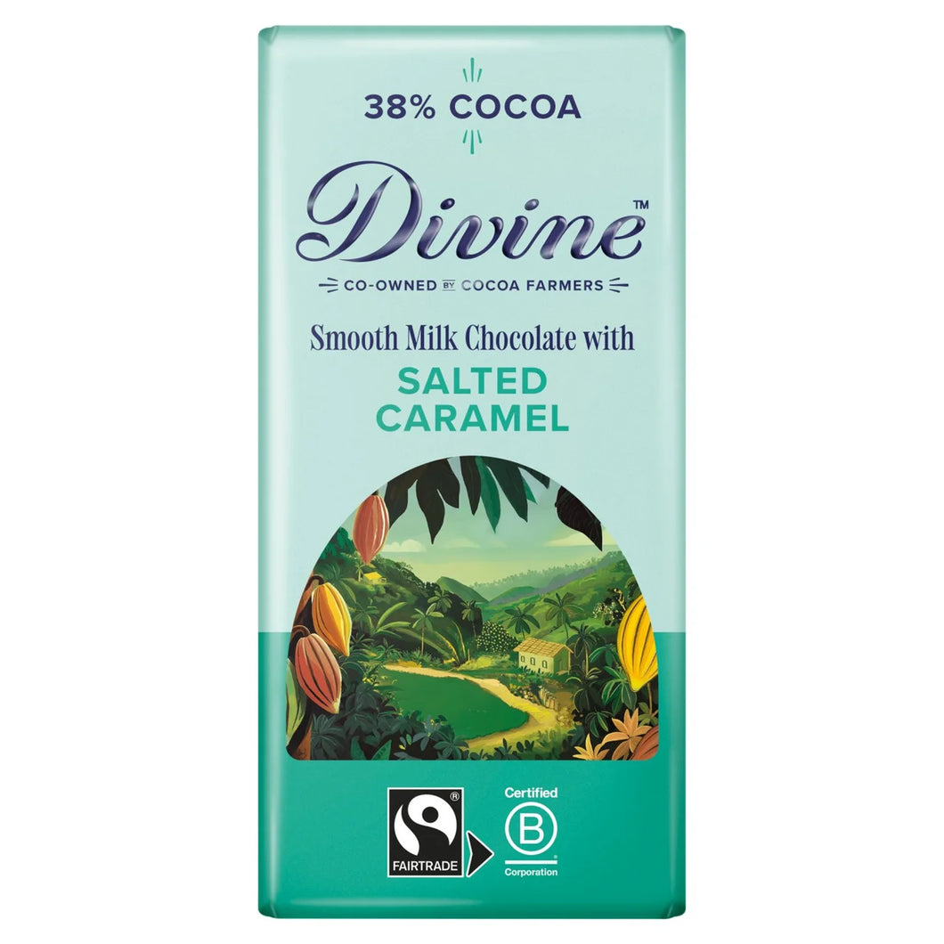 Divine 38% Milk Chocolate with Salted Caramel 90g