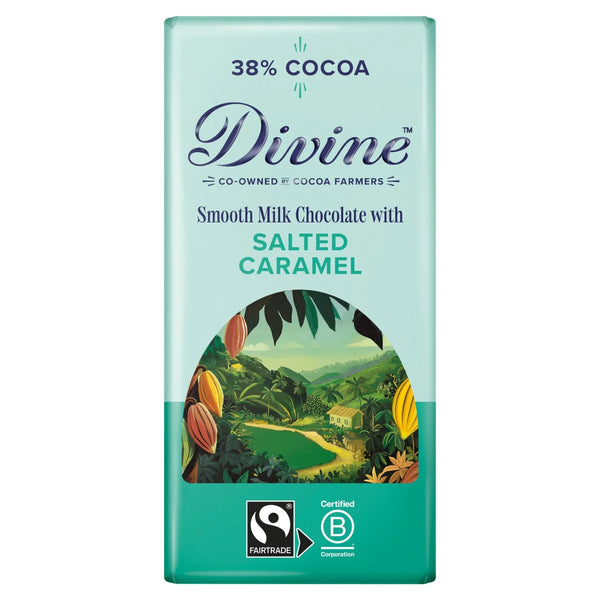 Divine 38% Milk Chocolate with Salted Caramel 90g