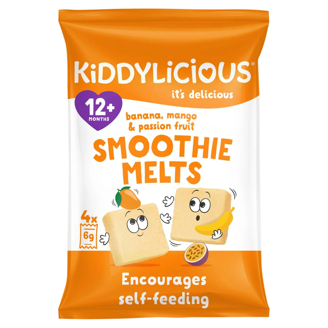 Kiddylicious Banana & Mango Smoothie Melts Multipack 12+ Months - 4x6g