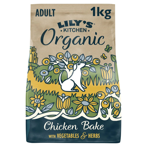 Lily's Kitchen Dog Organic Chicken Bake Adult Dry Food - 1kg