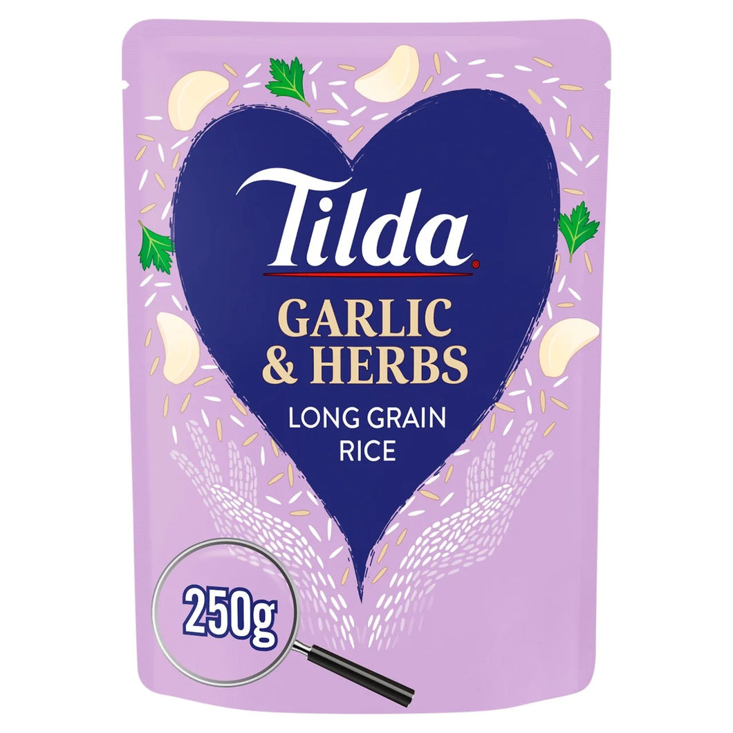 Tilda Microwave Garlic & Herbs Long Grain Rice - 250g