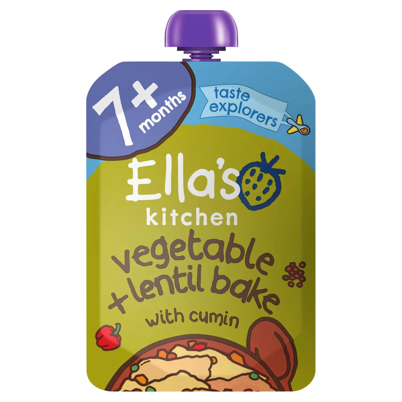 Ella's Kitchen Organic Vegetable Bake with Lentils Stage 2 130g