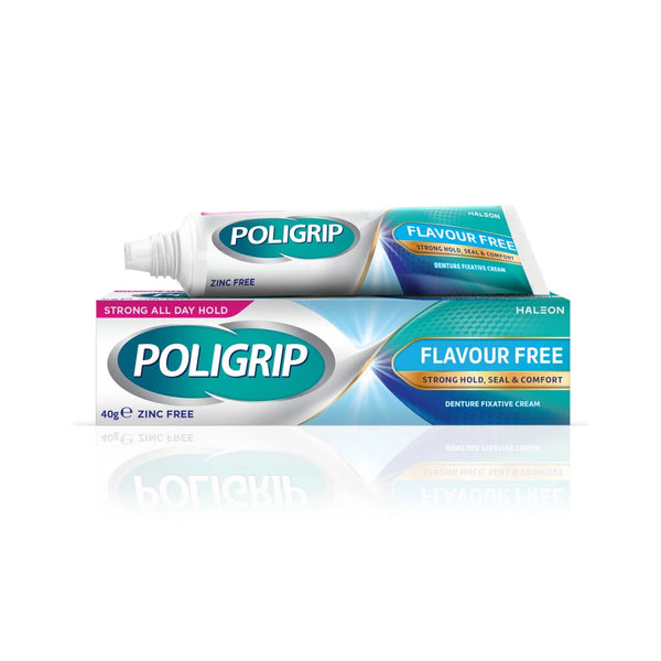 Poligrip Flavour Free Denture Fixative Cream, 40g