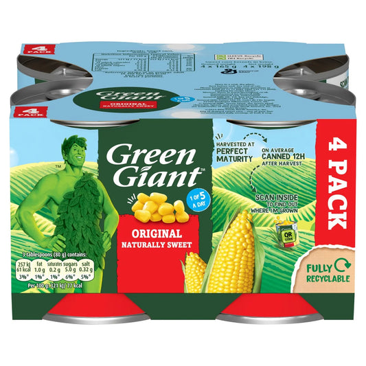 Green Giant Original Sweetcorn 4x198g