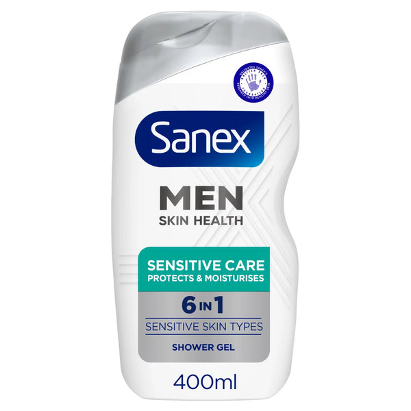 Sanex Men Sensitive 6 in 1 Body Wash Shower Gel, 400ml