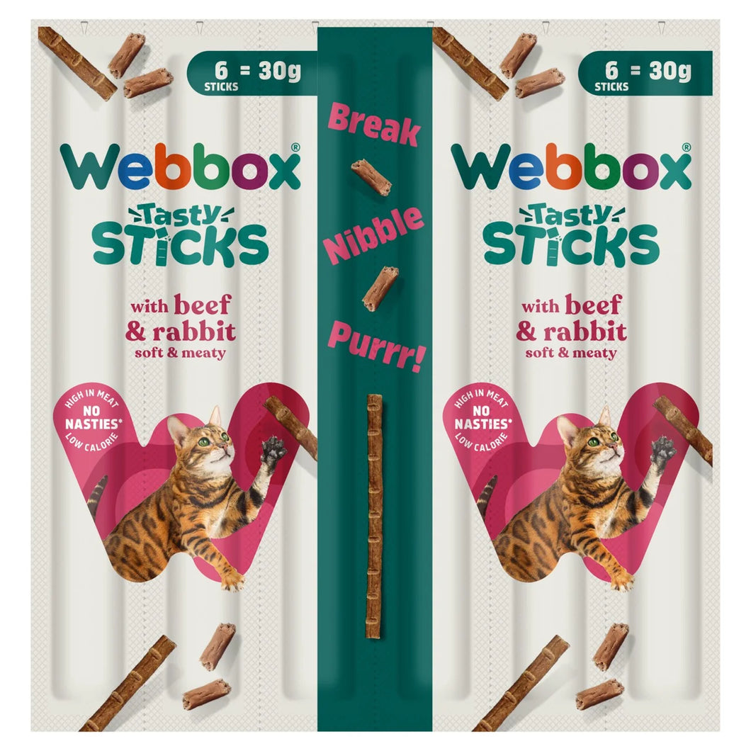 Webbox Cats Delight Tasty Sticks with Beef & Rabbit, 30g
