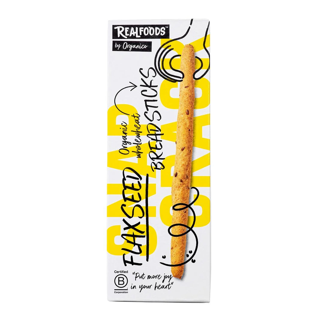 Realfoods Organic Flaxseed Breadsticks 120g