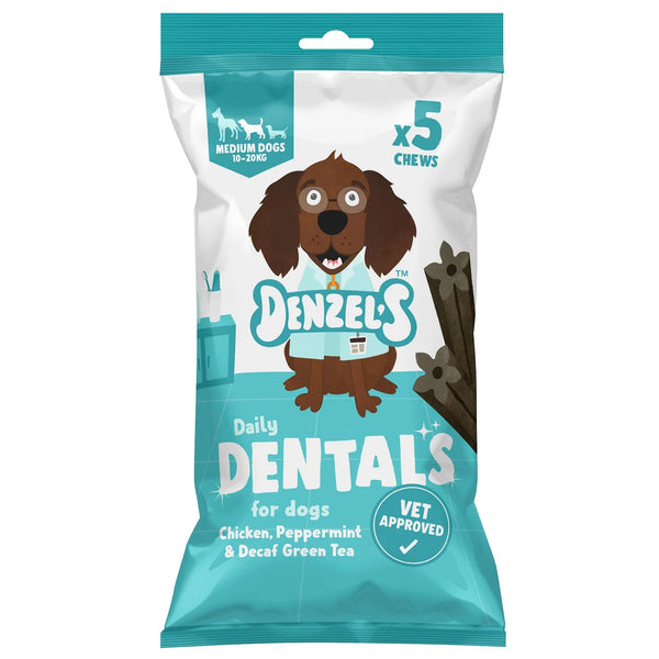 Denzel's Daily Dental Medium Dogs Chicken, Peppermint & Decaf Green Tea 100g