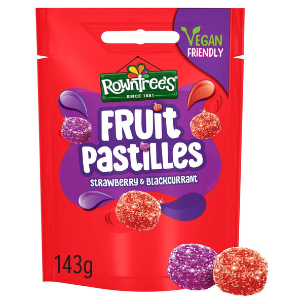 Rowntree's Fruit Pastilles Strawberry & Blackcurrant Sweets, 143g