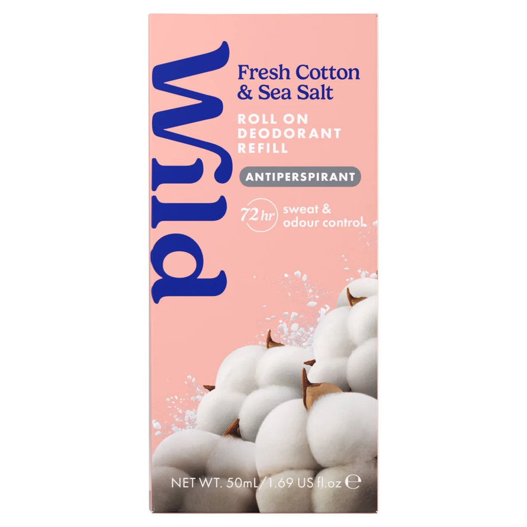 Wild Fresh Cotton & Sea Salt Antiperspirant Roll On Refill 50ml