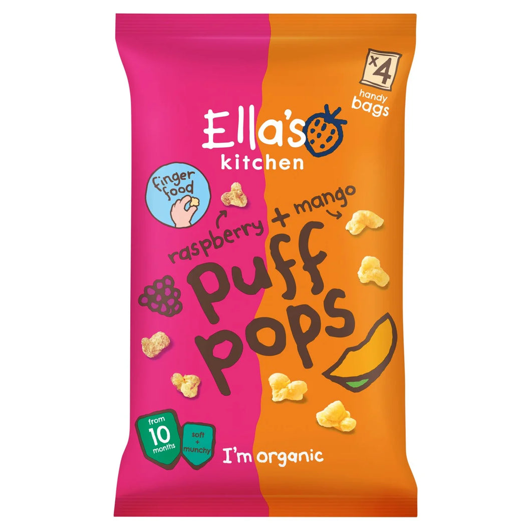Ella's Kitchen Raspberry & Mango Puff Pops Multipack Baby Snack 10+ Months - 4x9g
