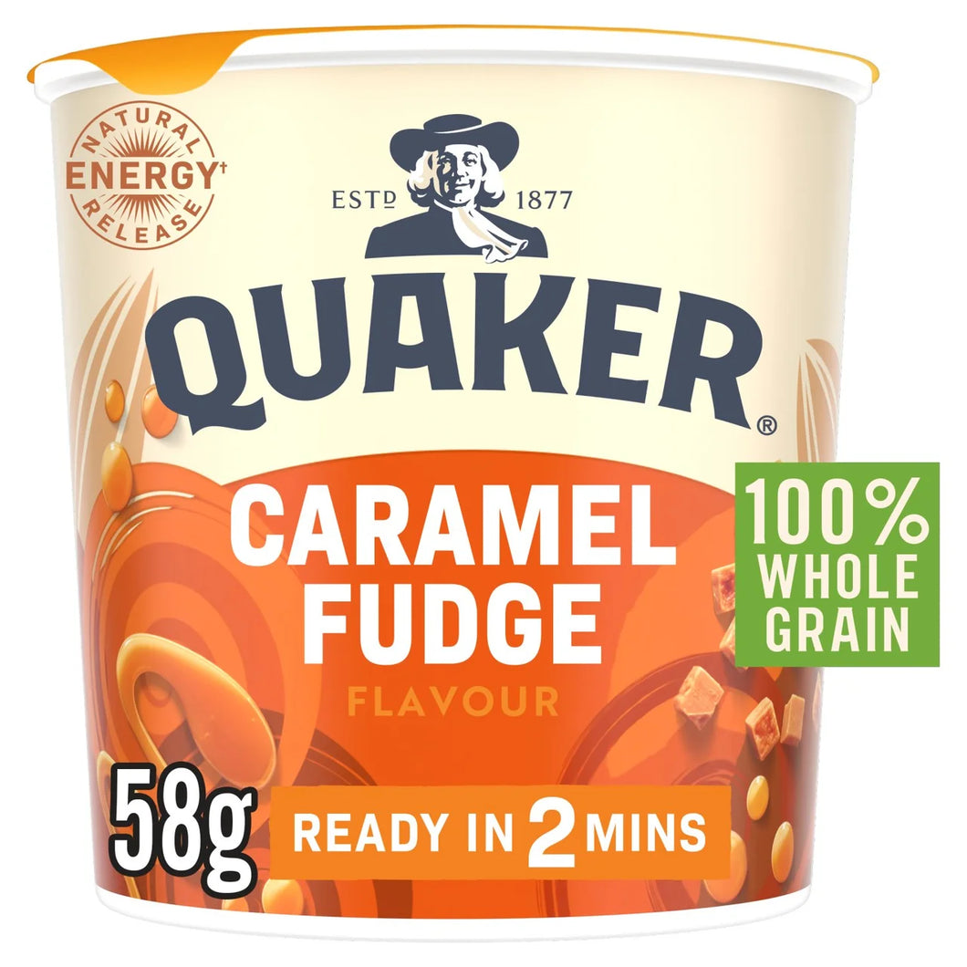 Quaker Heavenly Oats Caramel Fudge Porridge Cereal Pot 58g