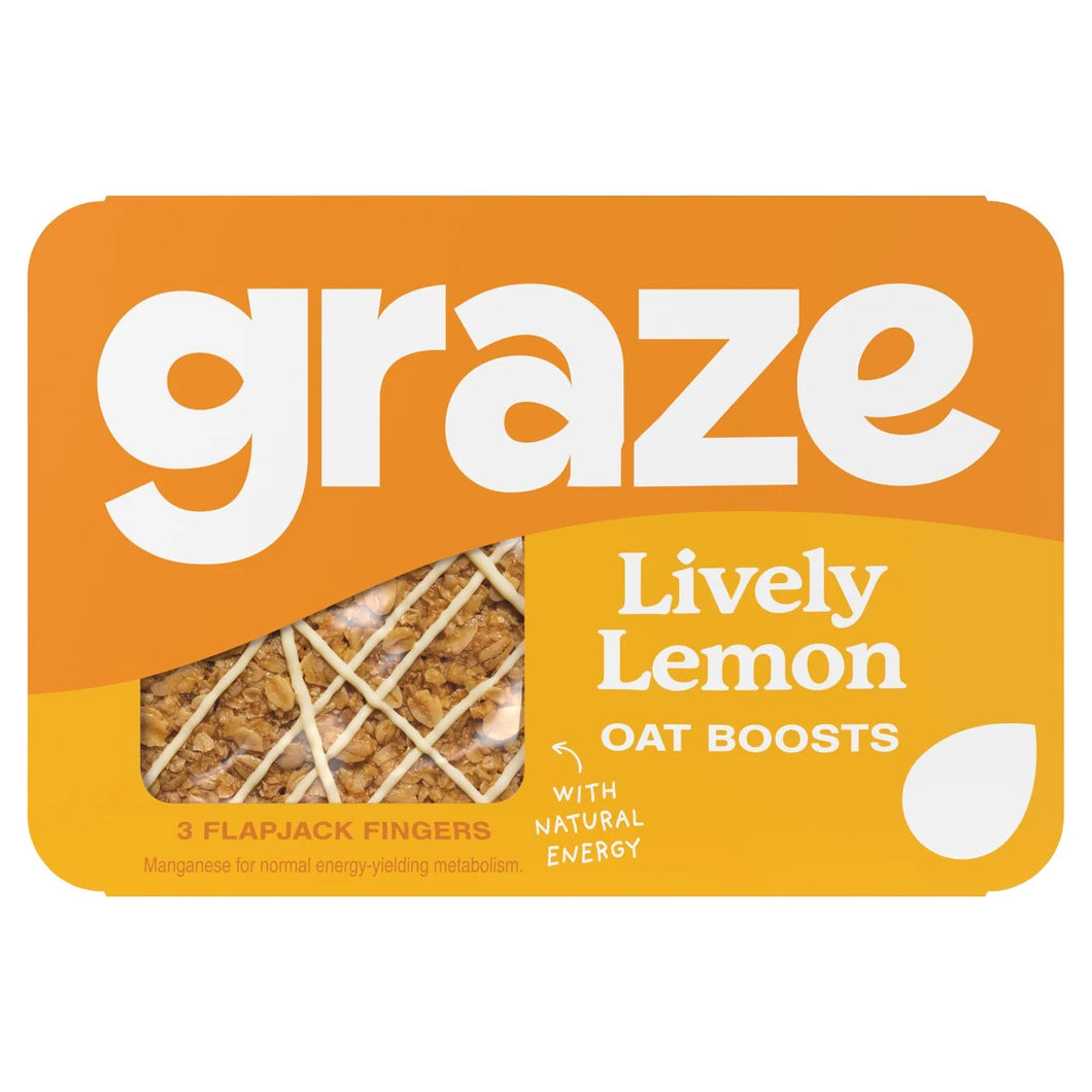 Graze Lively Lemon Oat Boosts Flapjack Snack 50g