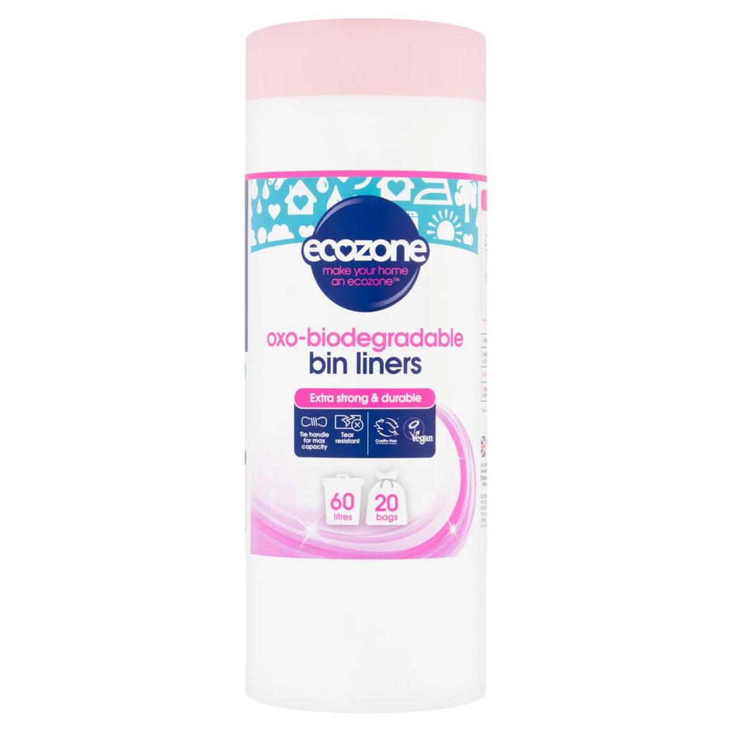 Ecozone Oxo-Biodegradable Bin Liners 60L 20 per pack