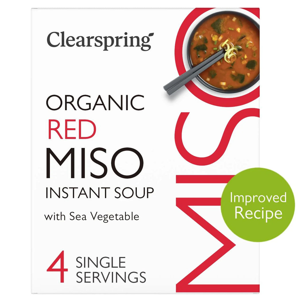 Clearspring Organic Red Miso Instant Soup with Sea Vegetables 4x8g