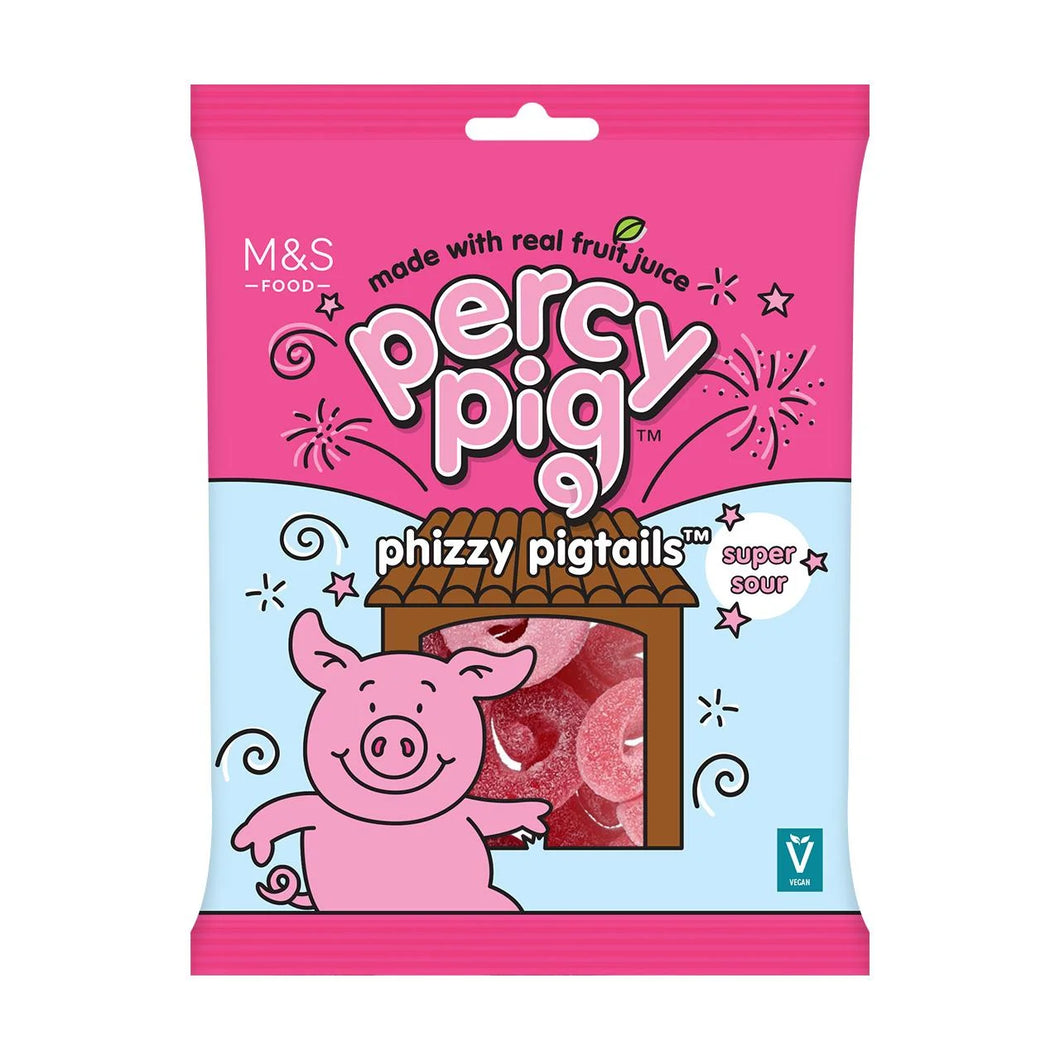 M&S Percy Pig Phizzy Pigtails 170g
