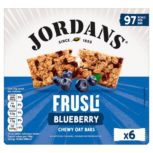 Jordans Frusli Juicy Blueberries Cereal Bars 6x25g