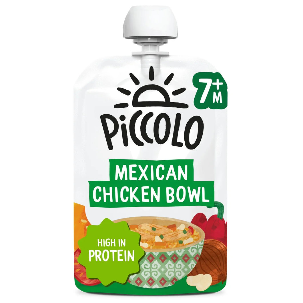 Piccolo Mexican Chicken Bowl Baby Food Pouch 7+ Months - 130g