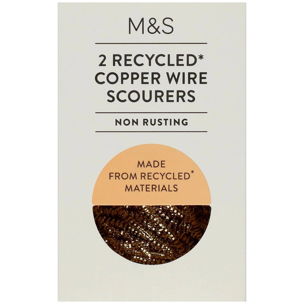 M&S Recycled Copper Wire Scourers - 2 Per Pack