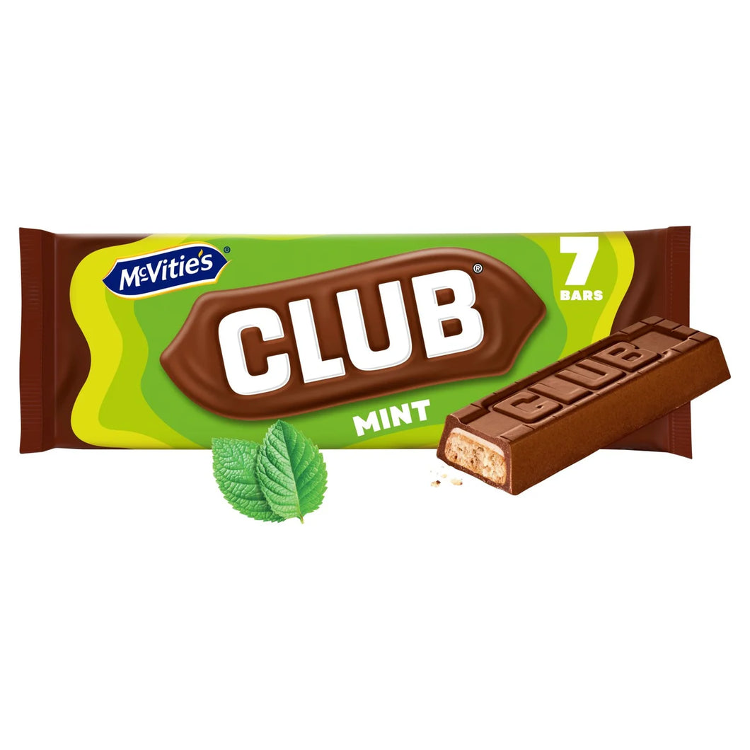 McVitie's Club Mint Biscuit Bars Multipack 7 per pack