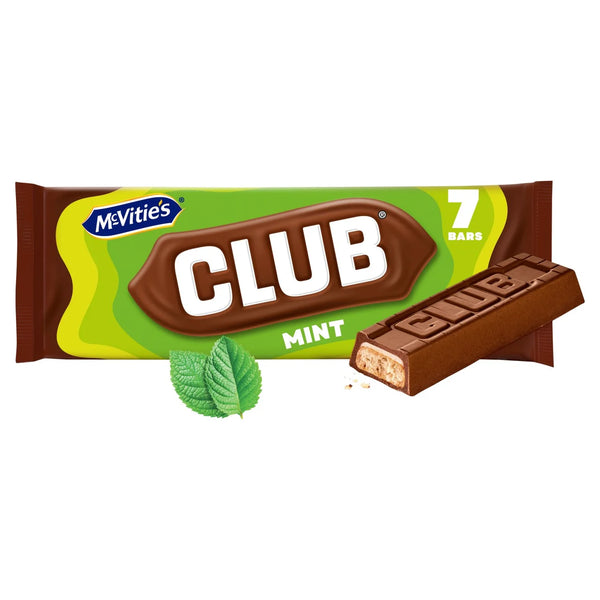 McVitie's Club Mint Biscuit Bars Multipack 7 per pack