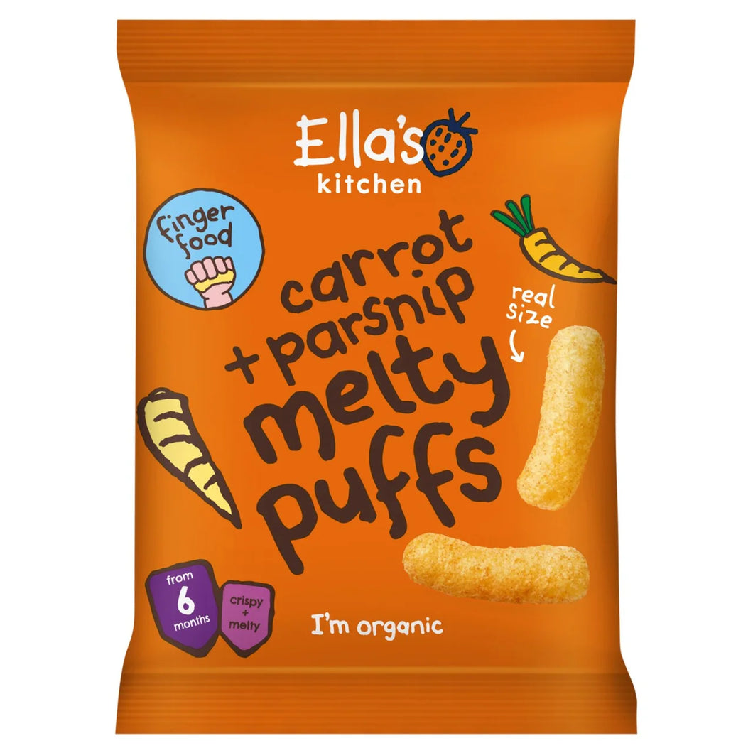 Ella's Kitchen Carrot & Parsnip Melty Puffs Baby Snack 6+ Months - 20g