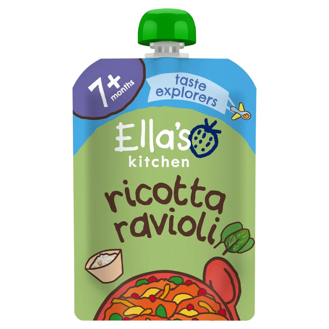 Ella's Kitchen Spinach and Ricotta Ravioli Baby Food Pouch 7+ Months - 130g
