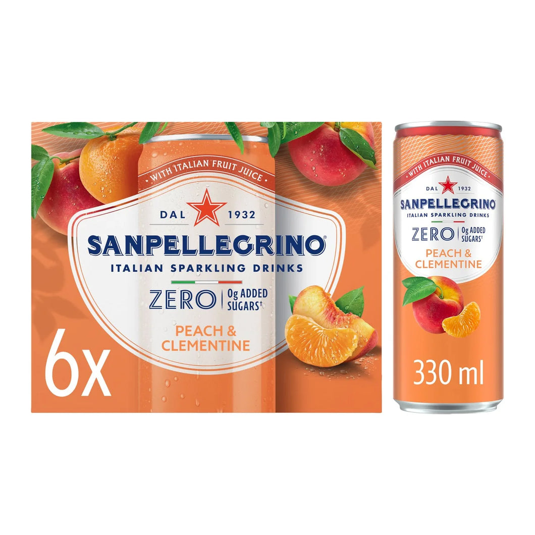 San Pellegrino Zero Peach & Clementine, 6x330ml