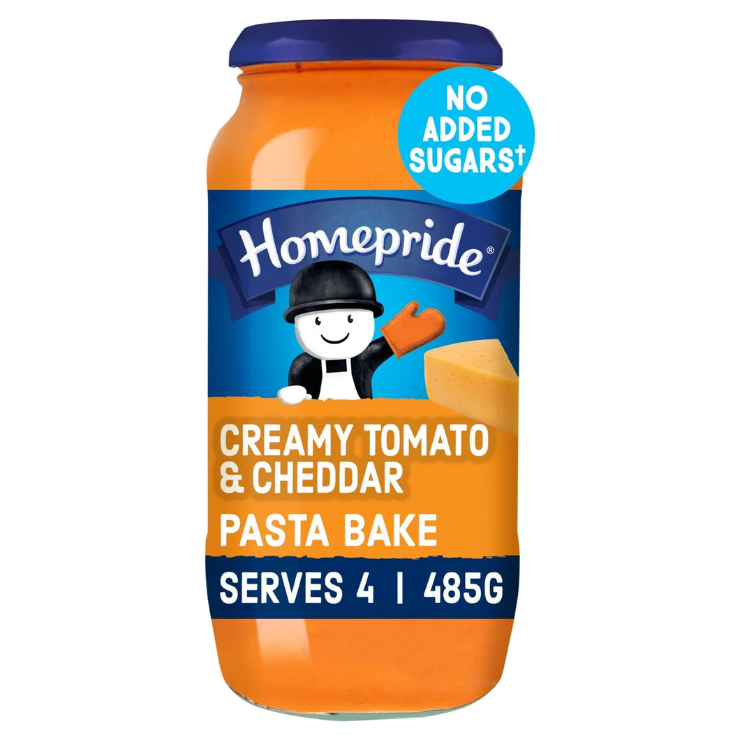 Homepride No Added Sugar Pasta Bake Sauce Tomato & Cheddar Cheese - 485g