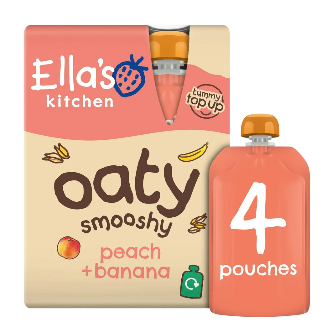 Ella's Kitchen Oaty Peach & Banana Smoothie - 4x90g