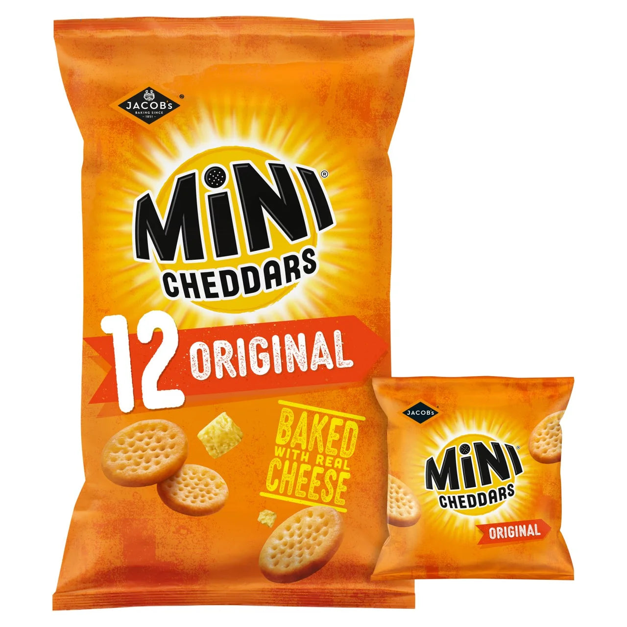 Jacob's Mini Cheddars Original Multipack Baked Snacks 12 per pack