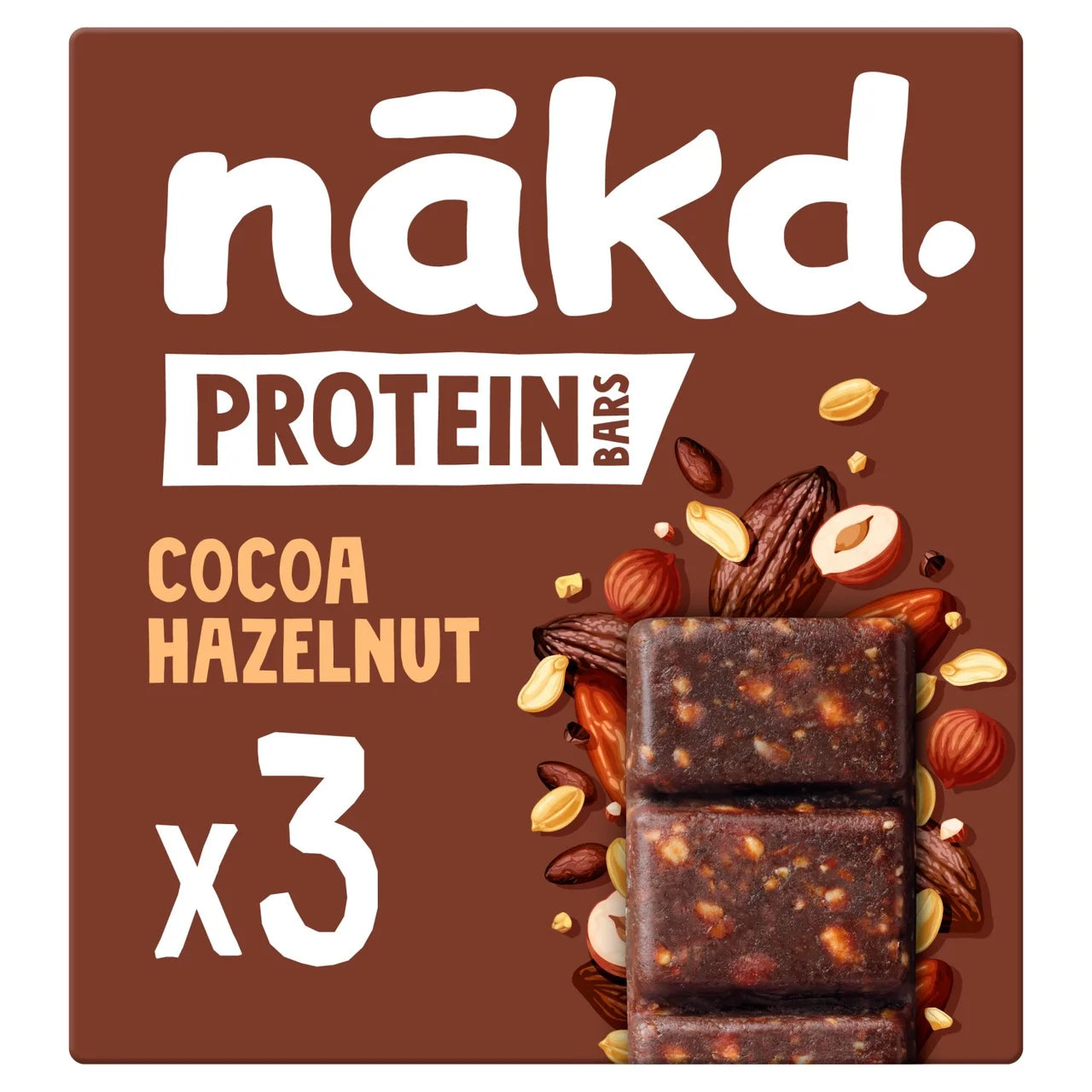 nakd. Protein Cocoa Hazelnut Bars Multipack - 3x45g
