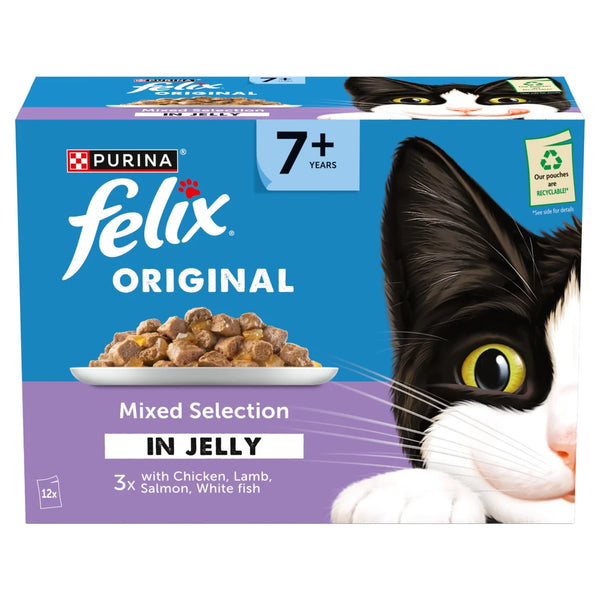 Felix Original Senior 7+ Mixed Selection in Jelly Wet Cat Food 12x85g