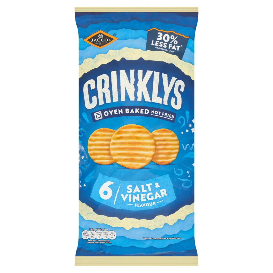 Jacobs Crinklys Salt & Vinegar - 6x23g