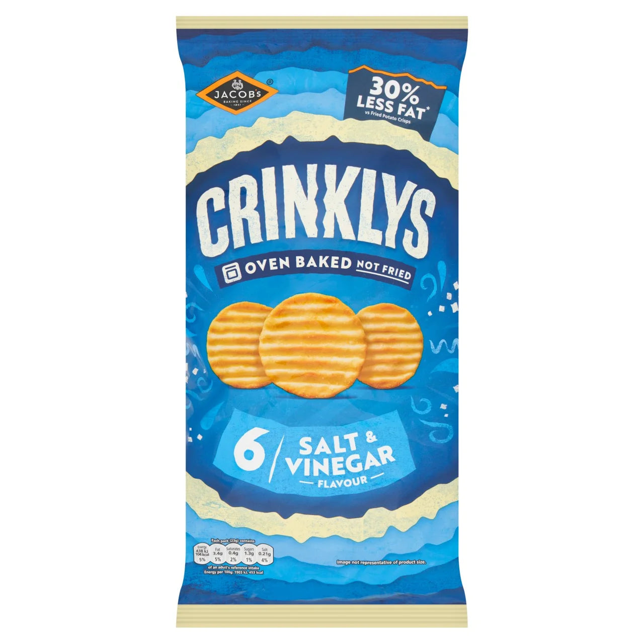 Jacobs Crinklys Salt & Vinegar - 6x23g