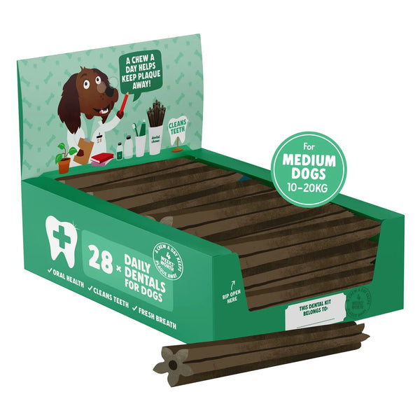 Denzel's Daily Dentals Medium Dog Peanut Butter, Peppermint & Parsley 28 x 30g