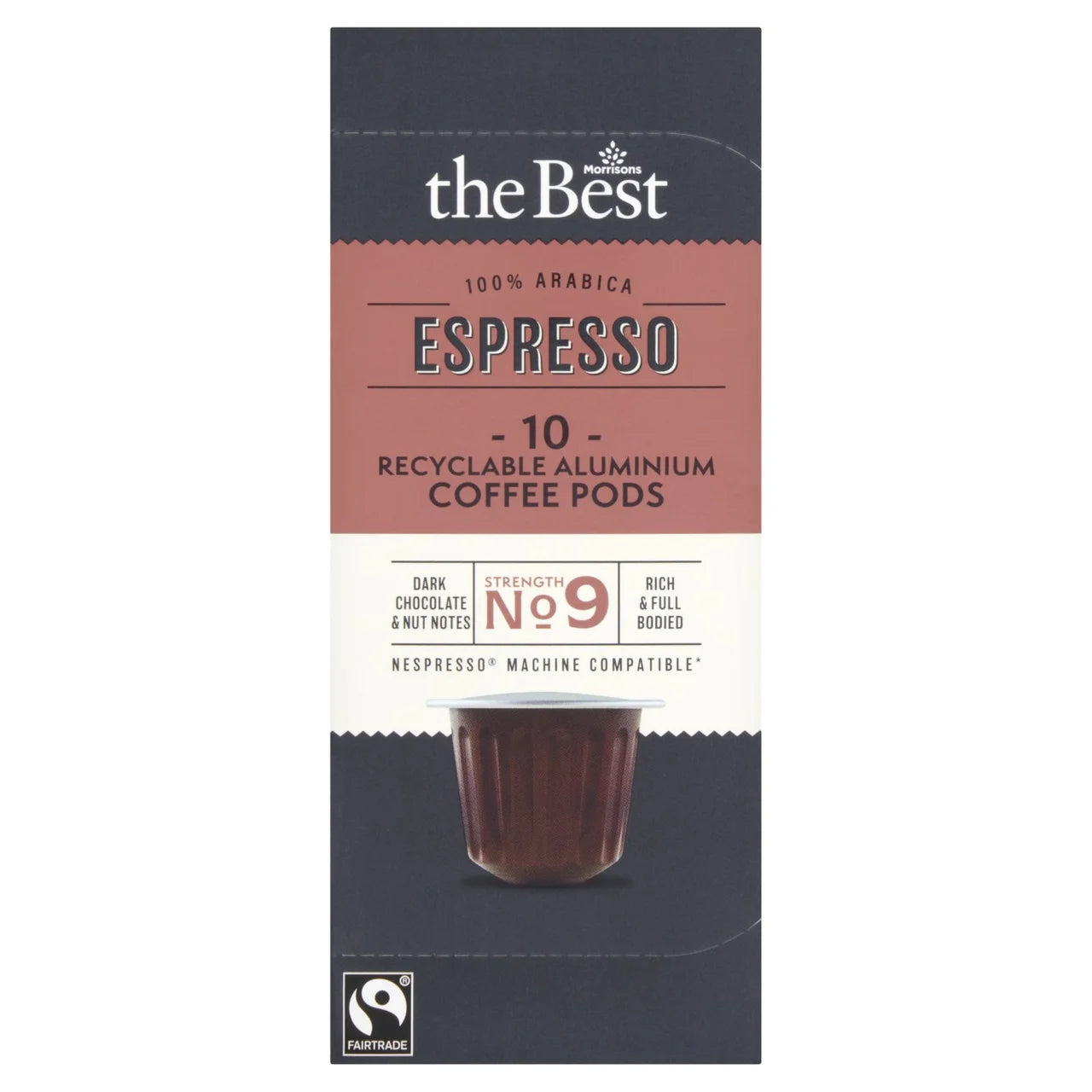 Morrisons The Best Fairtrade Espresso Pods x 10 pods, 54g