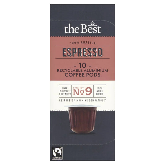 Morrisons The Best Fairtrade Espresso Pods x 10 pods, 54g